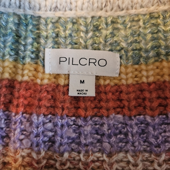 Anthropologie Pilcro Ribbed Multi-Stripe Multicolor Cardigan Sweater - Picture 7 of 7